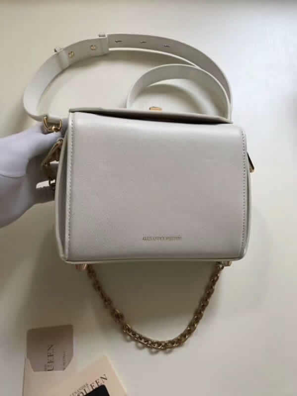 Replica New Fashion Cheap White Alexander Mcqueen Box Handbags